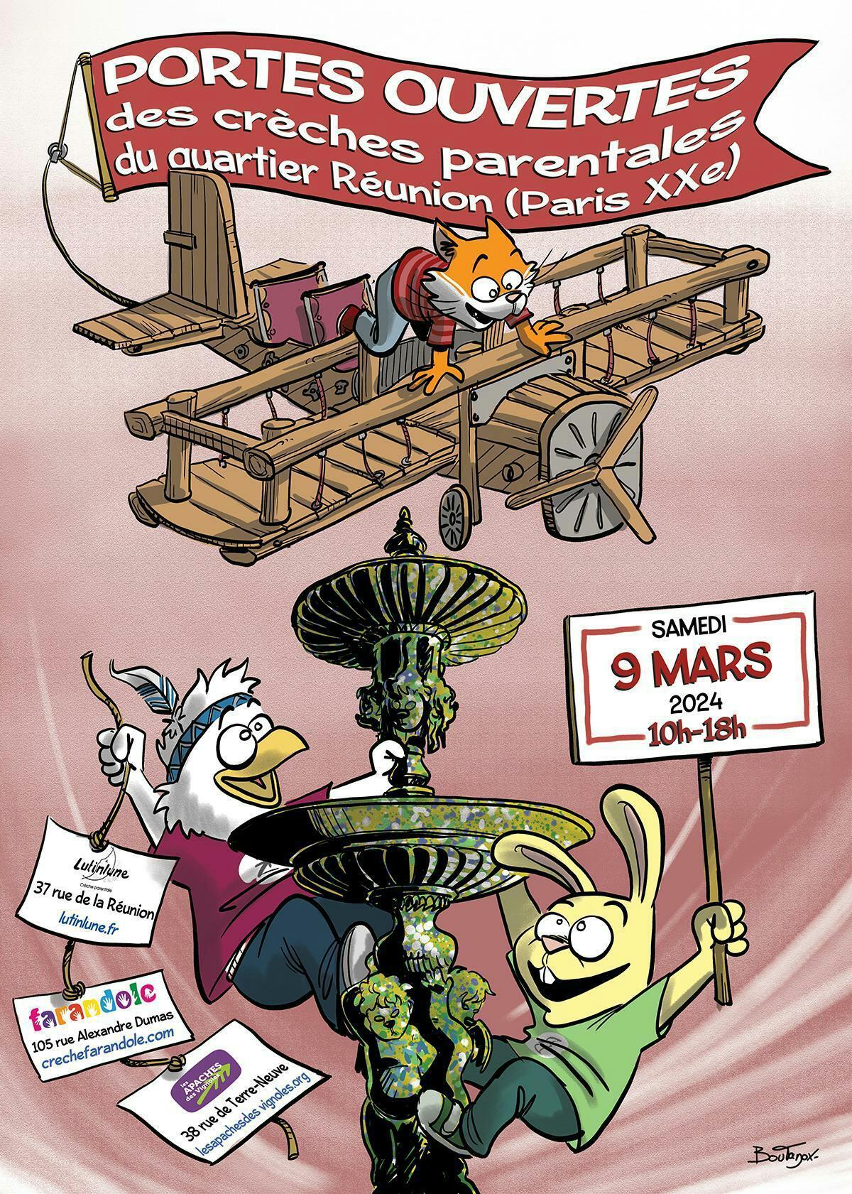 Le flyer de présentation des portes ouvertes de Farandole du 9 mars 2024